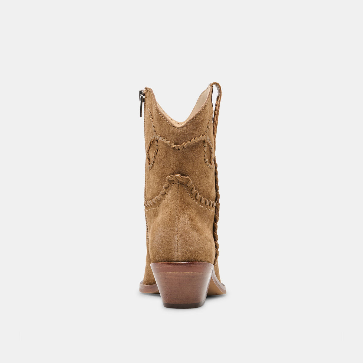RUDO Lt Brown Suede Western Pointed-Toe Ankle Boots | Dolce Vita