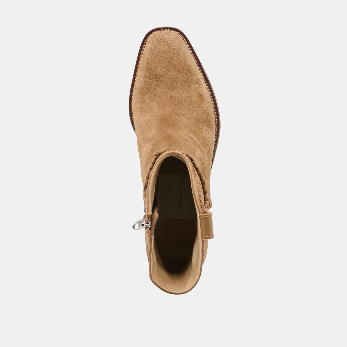 RUDO Lt Brown Suede Western Pointed-Toe Ankle Boots | Dolce Vita