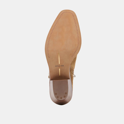 RUDO Lt Brown Suede Western Pointed-Toe Ankle Boots | Dolce Vita