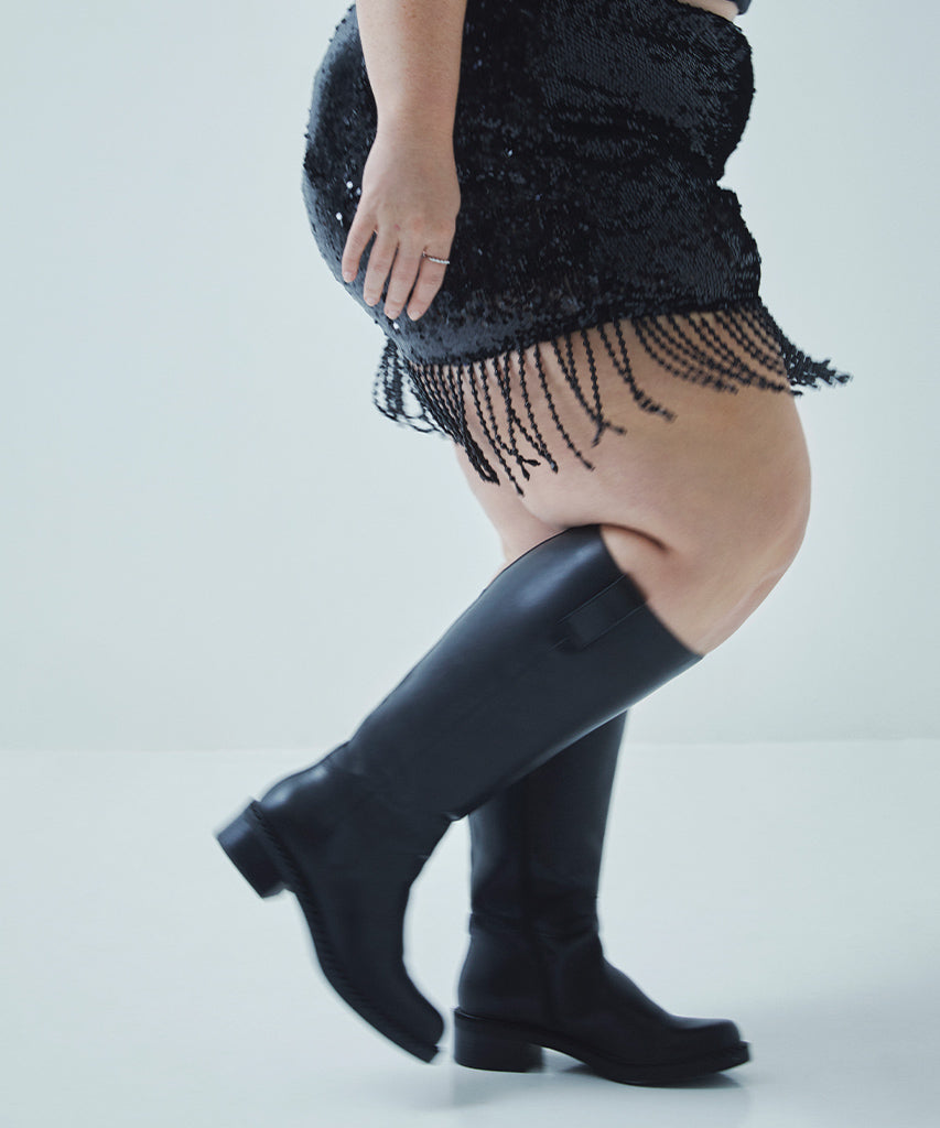 Glory H2O Waterproof Black Leather Extra Wide Calf Boots | Dolce Vita