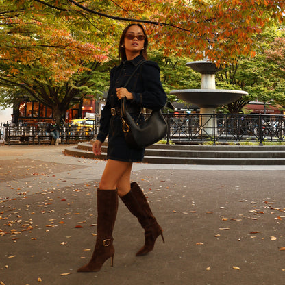 KINZY BOOTS DK BROWN SUEDE
 – Dolce Vita | Dolce Vita