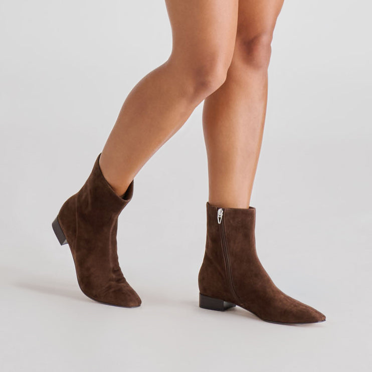 Tarine Dk Brown Nubuck Booties | Dolce Vita