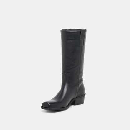 Romie Black Leather Boots | Dolce Vita