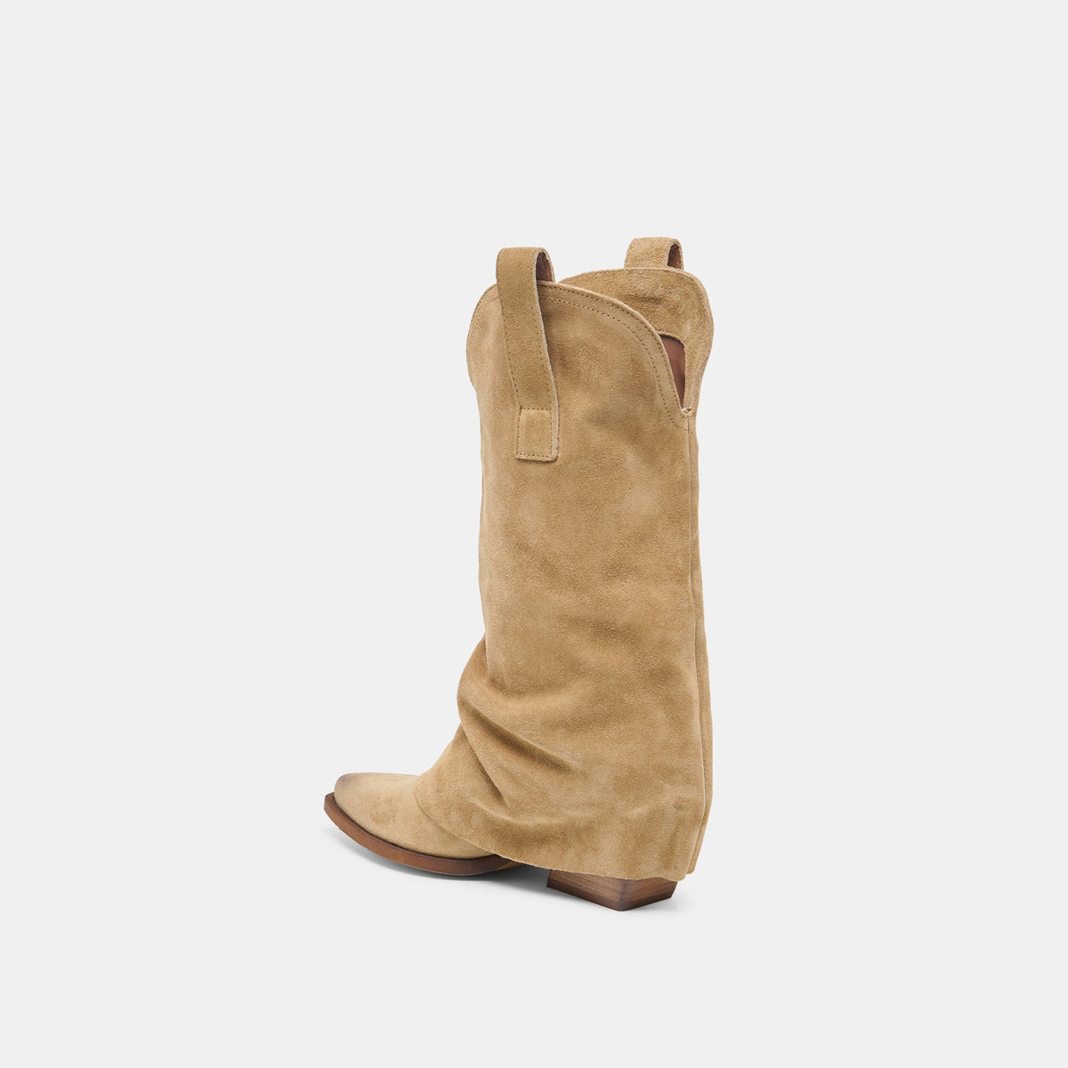 ROGUE Camel Suede Mid-Calf Western Slouch Boots | Dolce Vita