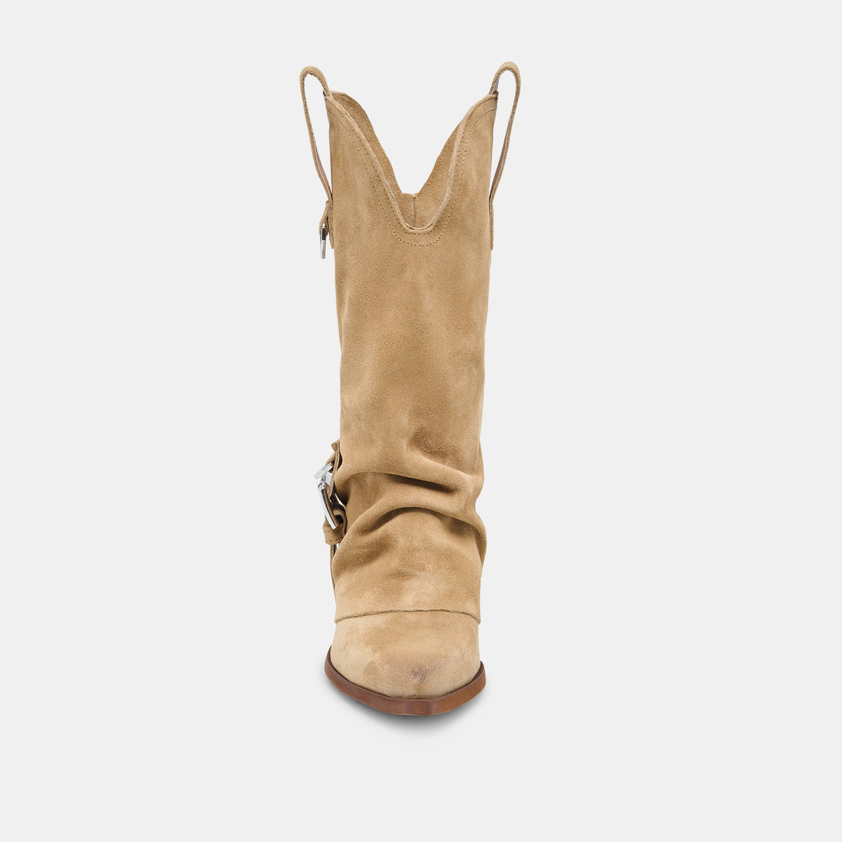 ROGUE Camel Suede Mid-Calf Western Slouch Boots | Dolce Vita