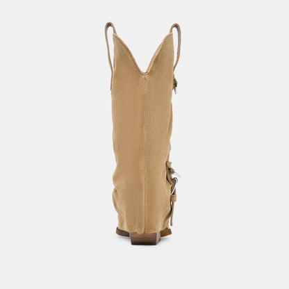 ROGUE Camel Suede Mid-Calf Western Slouch Boots | Dolce Vita