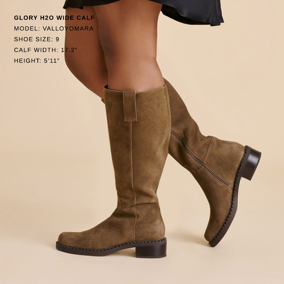 Glory H2O Waterproof Olive Suede Wide Calf Boots | Dolce Vita