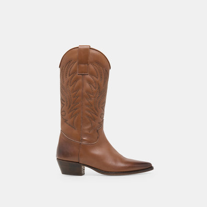 Tanner Chestnut Leather Boots | Dolce Vita