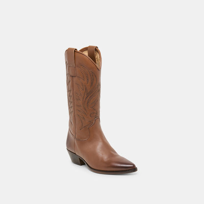 Tanner Chestnut Leather Boots | Dolce Vita