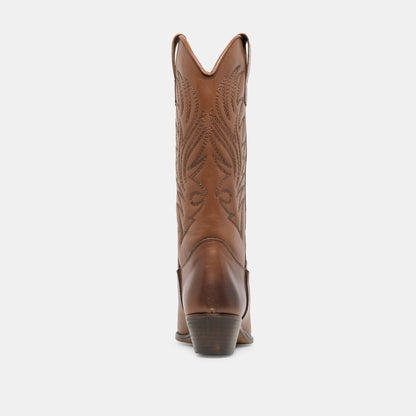 Tanner Chestnut Leather Boots | Dolce Vita