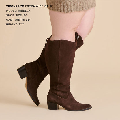 Virona H2O Waterproof Dk Brown Suede Extra Wide Calf Boots | Dolce Vita