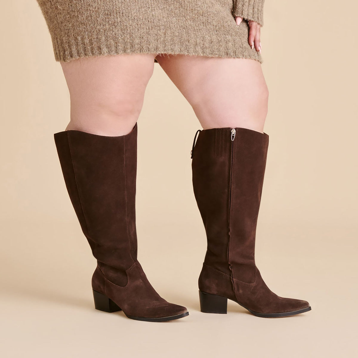 Virona H2O Waterproof Dk Brown Suede Extra Wide Calf Boots | Dolce Vita