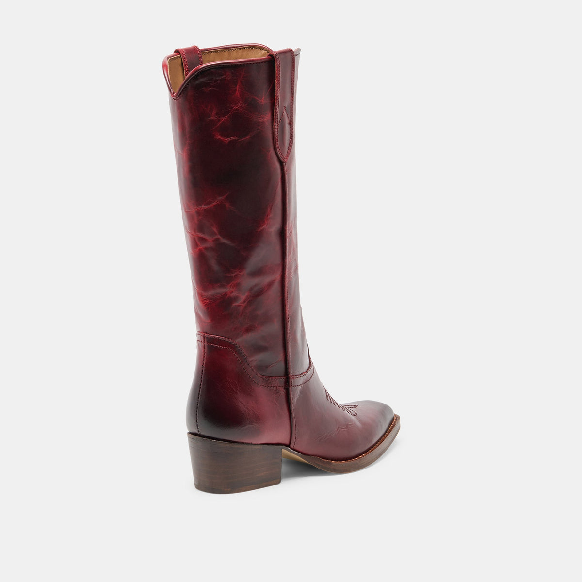 VIGLA Garnet Leather Pointed-Toe Western Boots | Dolce Vita