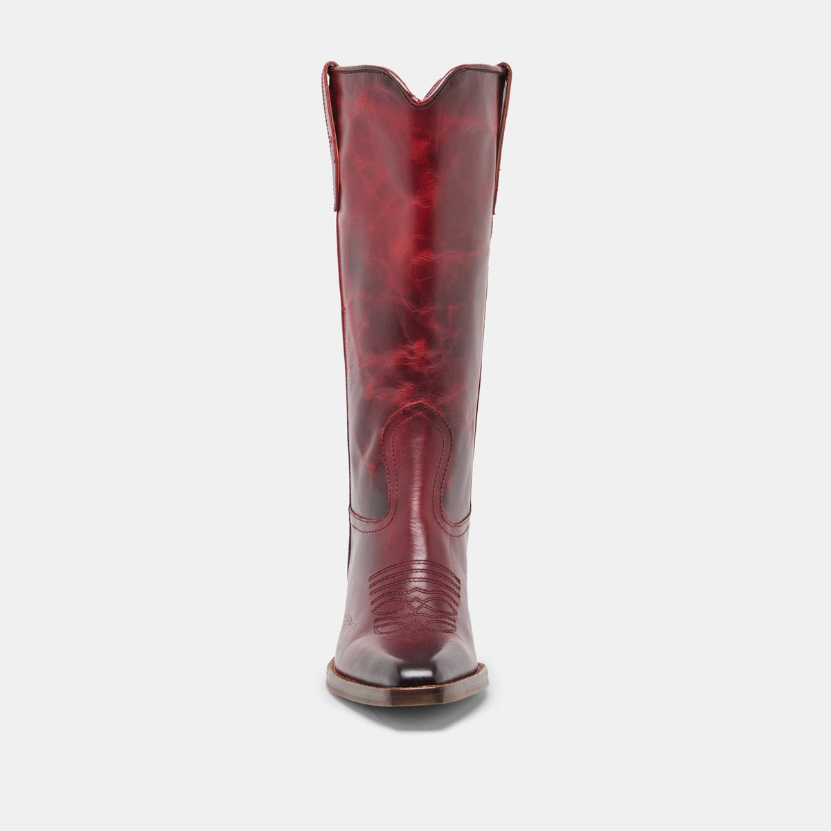 VIGLA Garnet Leather Pointed-Toe Western Boots | Dolce Vita