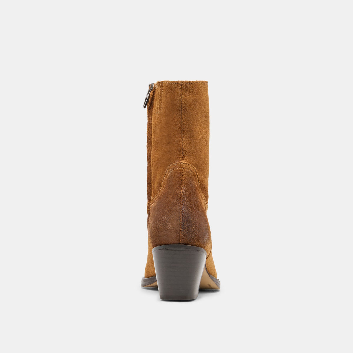 KLYDE Cognac Suede Block Heel Ankle Boots | Dolce Vita