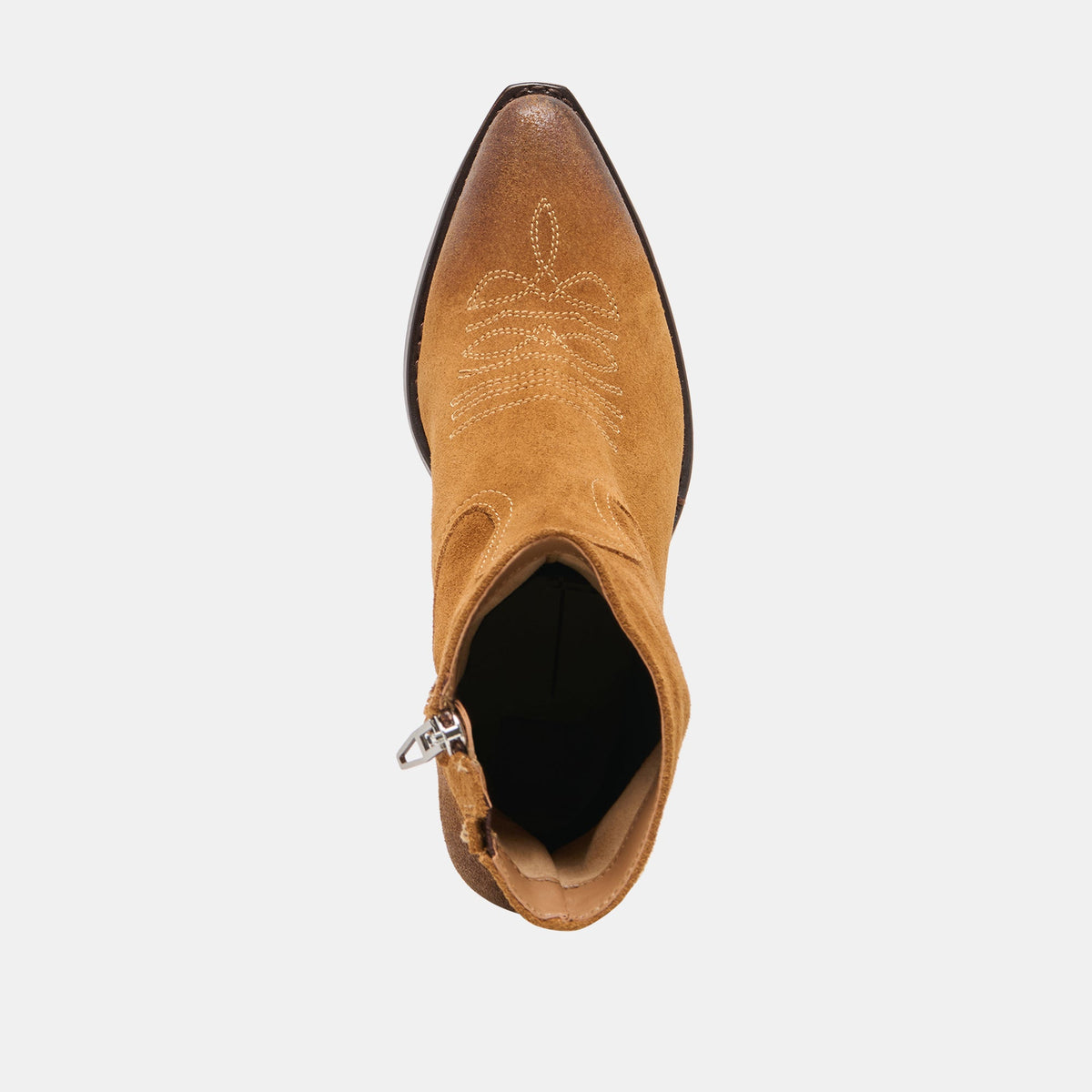 KLYDE Cognac Suede Block Heel Ankle Boots | Dolce Vita