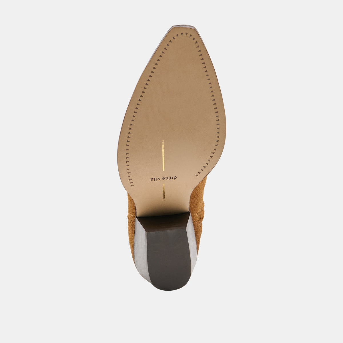 KLYDE Cognac Suede Block Heel Ankle Boots | Dolce Vita