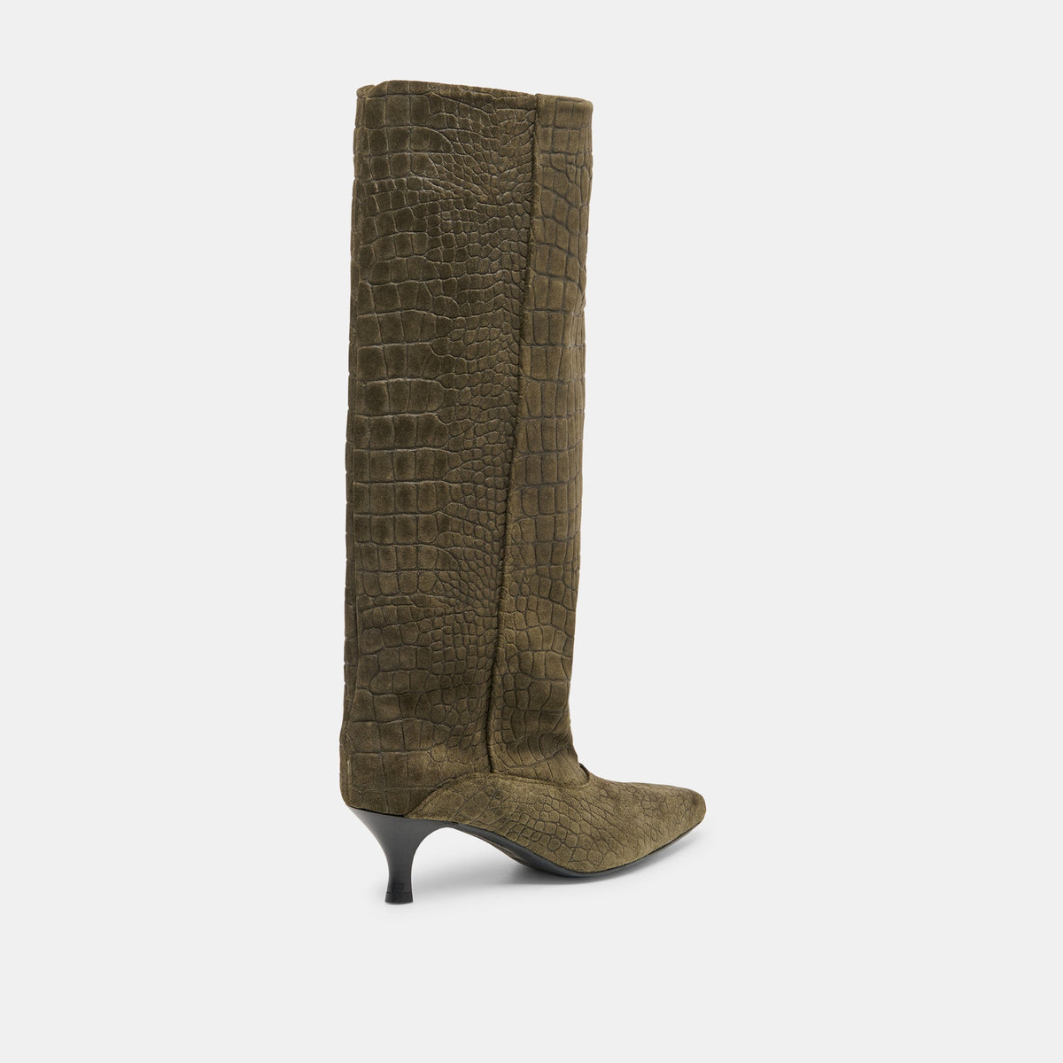 Roxla Olive Croco Embossed Leather Boots | Dolce Vita