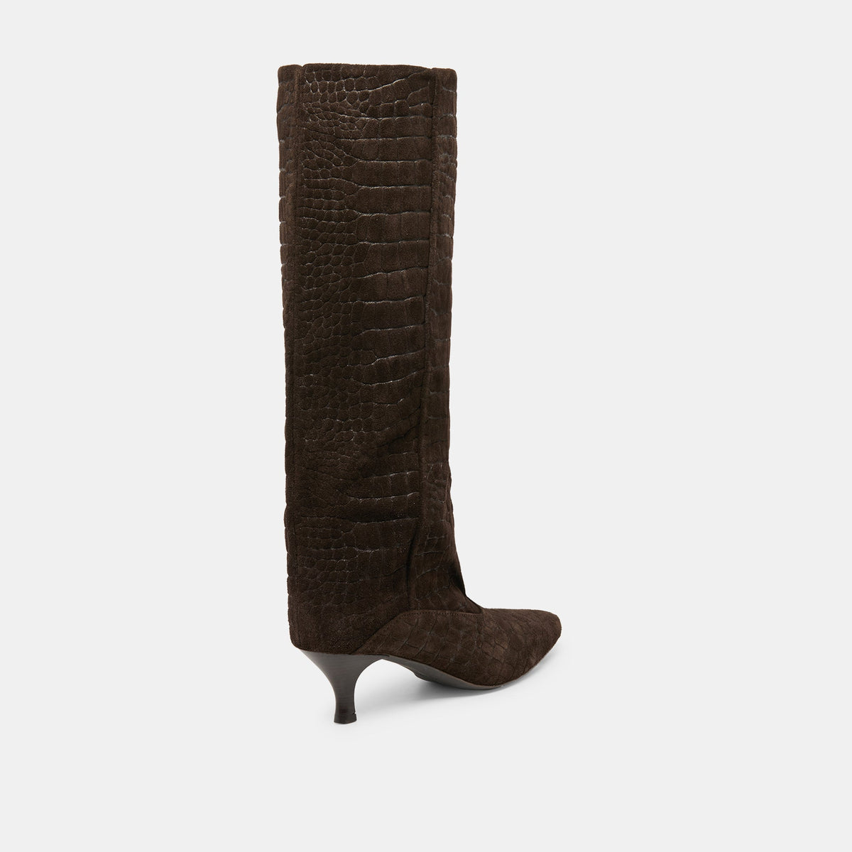 Roxla Dk Chocolate Croco Embossed Leather Boots | Dolce Vita