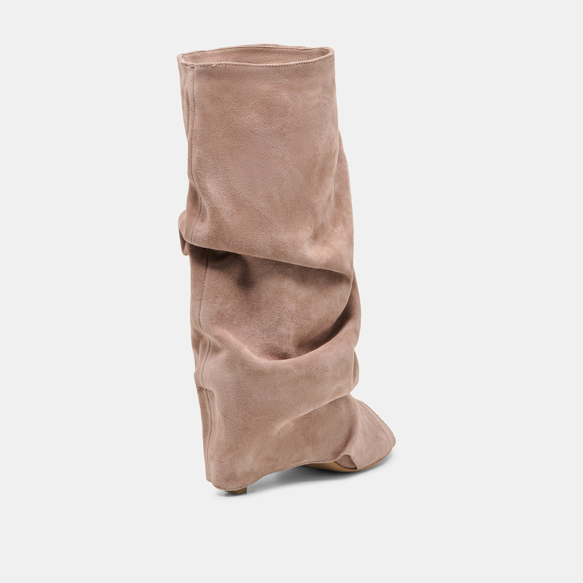 CLYFF Taupe Suede Slouch Foldover Open-Toe Boots | Dolce Vita