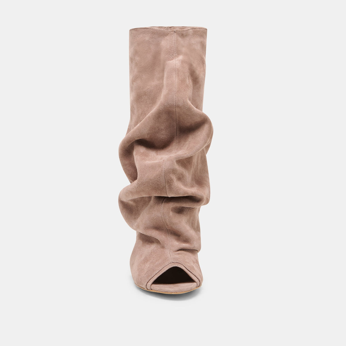 CLYFF Taupe Suede Slouch Foldover Open-Toe Boots | Dolce Vita