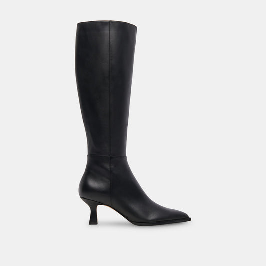 Auggie Black Leather Boots | Dolce Vita