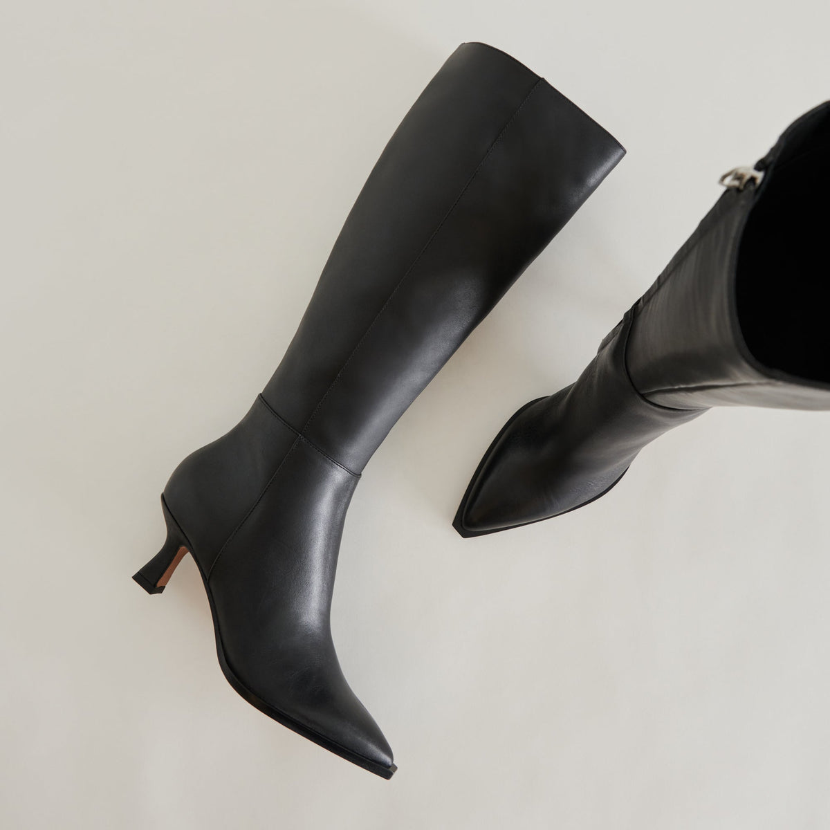 Auggie Black Leather Boots | Dolce Vita