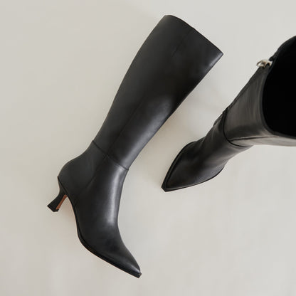 Auggie Black Leather Boots | Dolce Vita