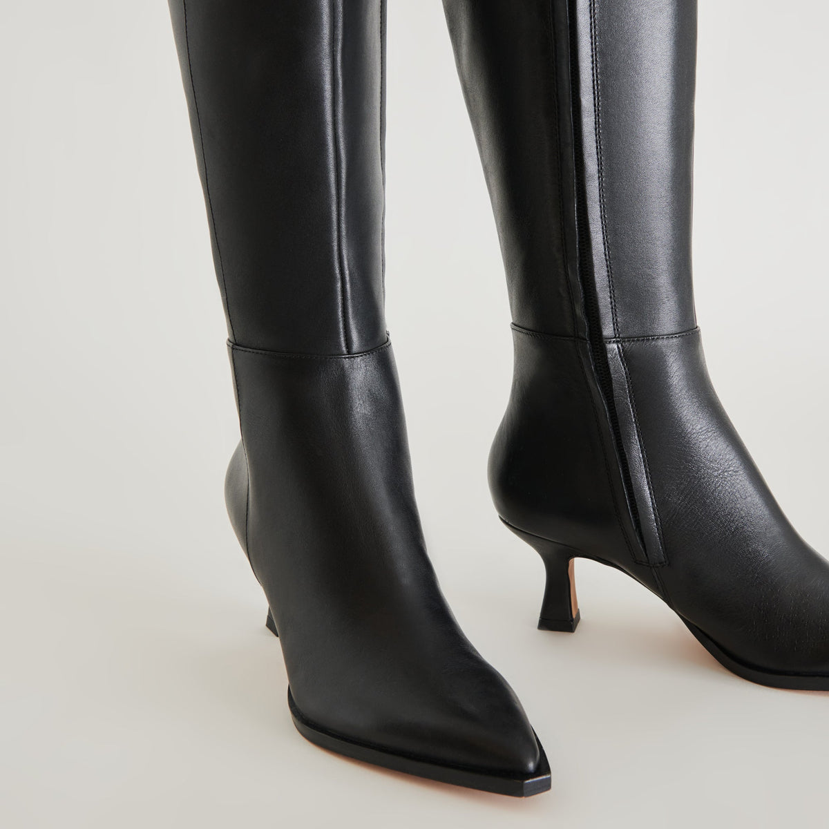 Auggie Black Leather Boots | Dolce Vita