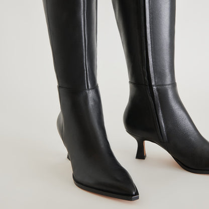 Auggie Black Leather Boots | Dolce Vita