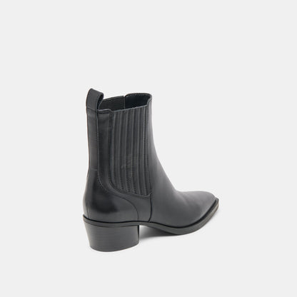 Faint H2O Waterproof Black Leather Booties | Dolce Vita