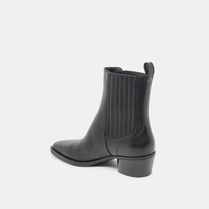 Faint H2O Waterproof Black Leather Booties | Dolce Vita