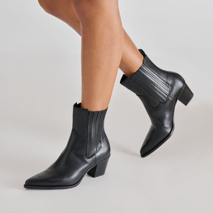 Slim Black Leather Booties | Dolce Vita