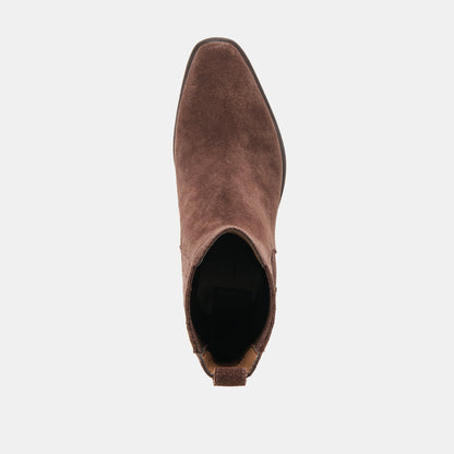 Faint H2O Waterproof Dk Brown Suede Booties | Dolce Vita