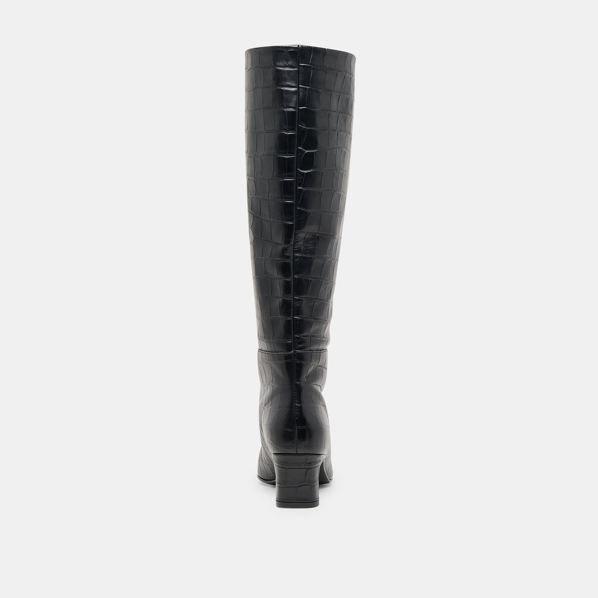 Trixi Noir Croco Embossed Leather Boots | Dolce Vita