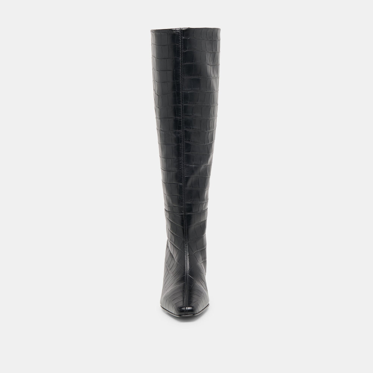 Trixi Noir Croco Embossed Leather Boots | Dolce Vita