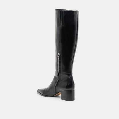 Kirson Black Leather Wide Calf Boots | Dolce Vita