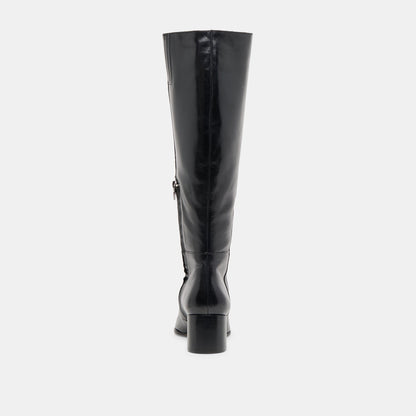 Kirson Black Leather Wide Calf Boots | Dolce Vita
