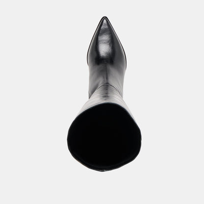 Kirson Black Leather Wide Calf Boots | Dolce Vita