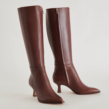 Auggie Wide Calf Boots | Chocolate Leather Boots by Dolce Vita | Dolce Vita