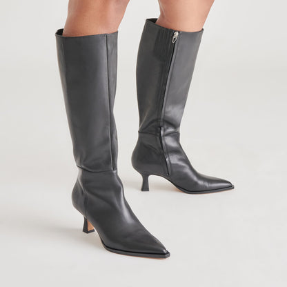 Auggie Wide Calf Boots | Black Leather Boots by Dolce Vita | Dolce Vita