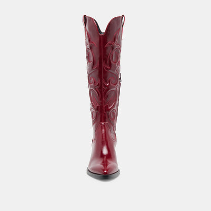 Mirla Oxblood Leather Boots | Dolce Vita