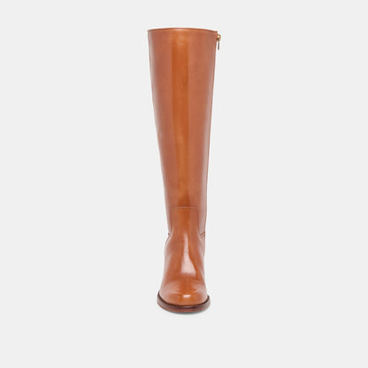 Lucyle Tan Leather Wide Calf Boots | Dolce Vita