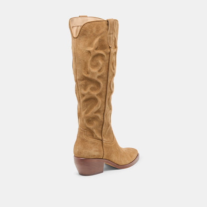 Mirla Lt Brown Suede Boots | Dolce Vita