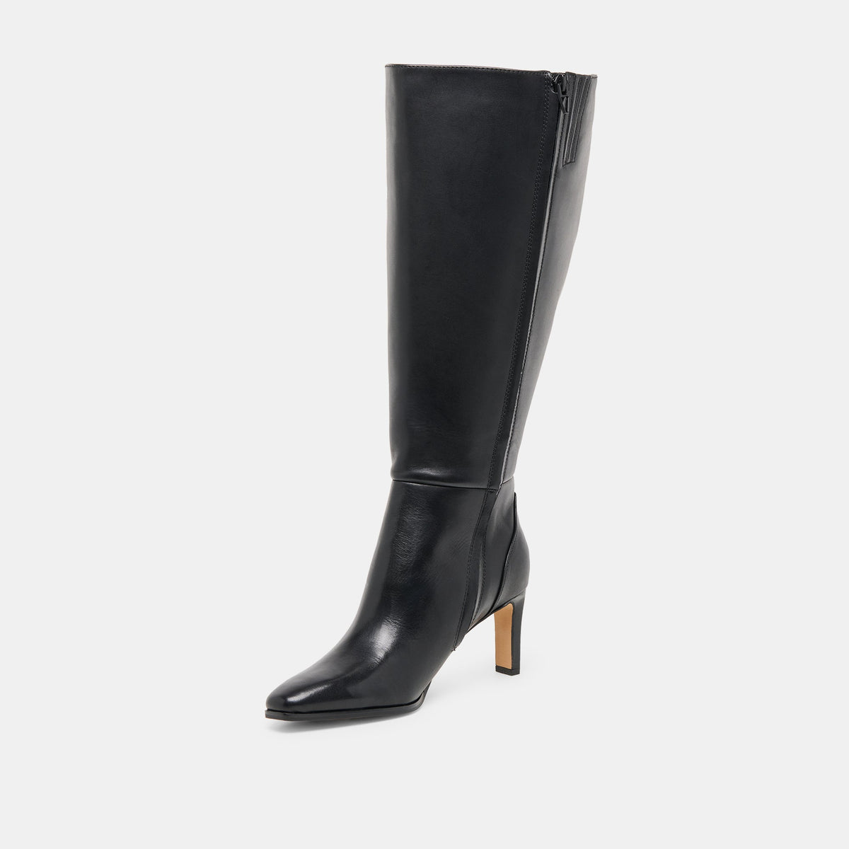 Emmi Black Leather Extra Wide Calf Boots | Dolce Vita