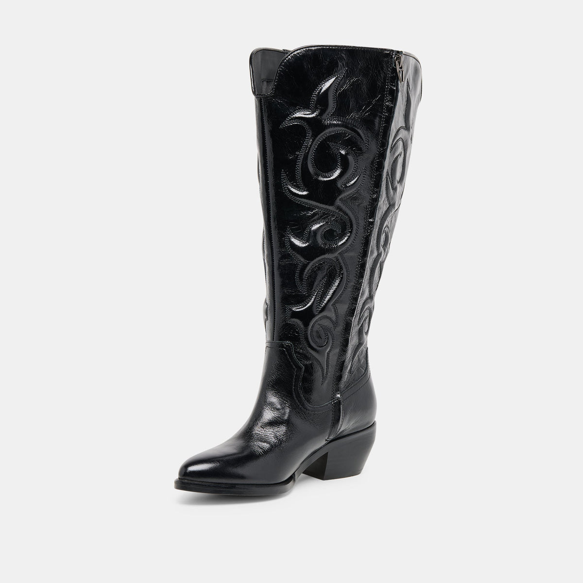 Mirla Black Leather Extra Wide Calf Boots | Dolce Vita