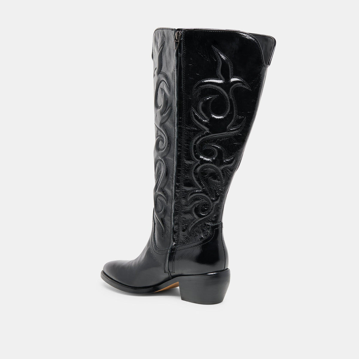 Mirla Black Leather Extra Wide Calf Boots | Dolce Vita