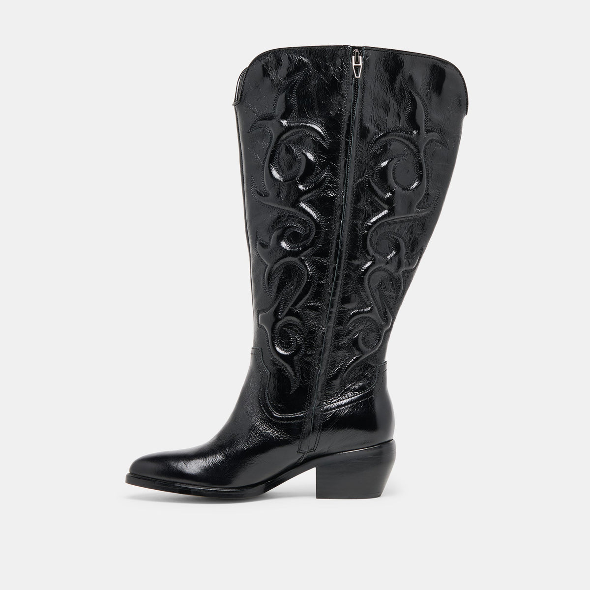 Mirla Black Leather Extra Wide Calf Boots | Dolce Vita