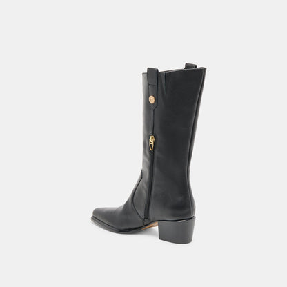 Vern Black Leather Boots | Dolce Vita