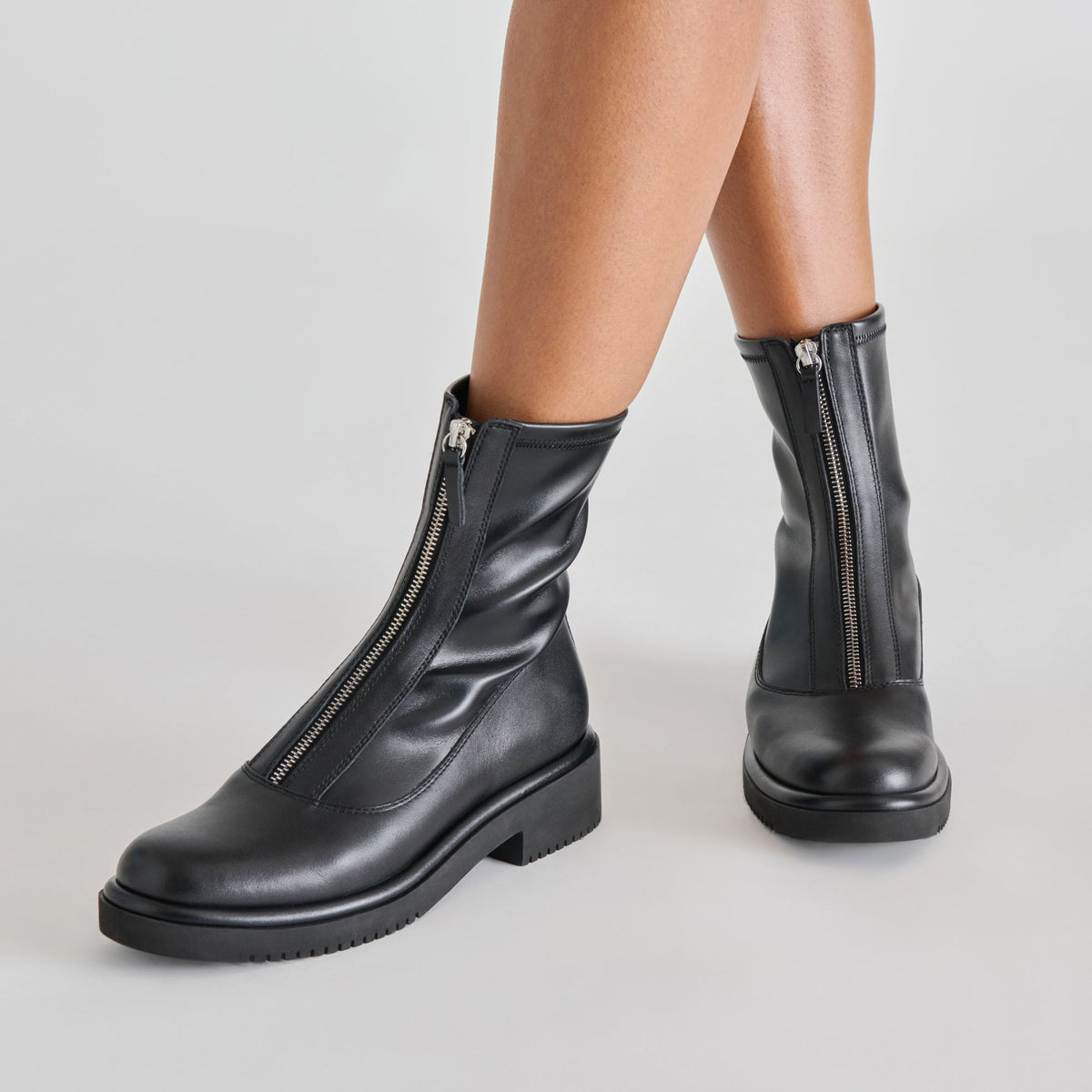 Shante Black Leather Boots | Dolce Vita